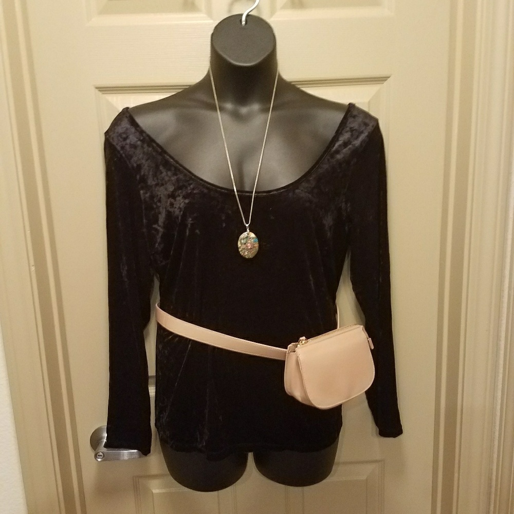 Off The Shoulder Velvet Top